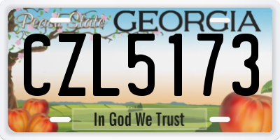 GA license plate CZL5173