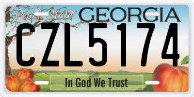 GA license plate CZL5174