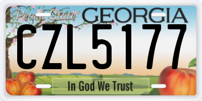 GA license plate CZL5177