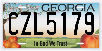 GA license plate CZL5179