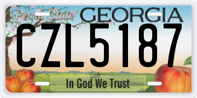GA license plate CZL5187