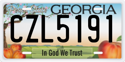 GA license plate CZL5191