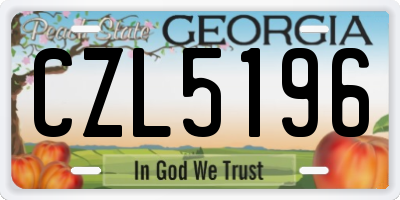 GA license plate CZL5196