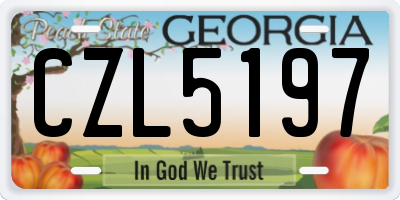 GA license plate CZL5197