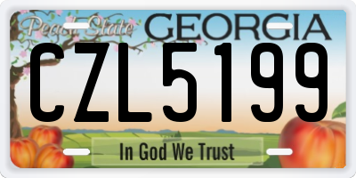 GA license plate CZL5199
