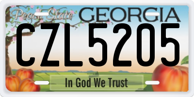 GA license plate CZL5205