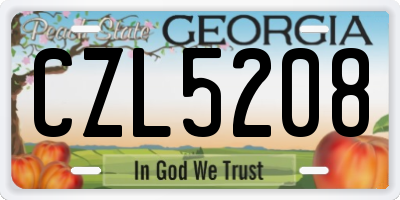 GA license plate CZL5208