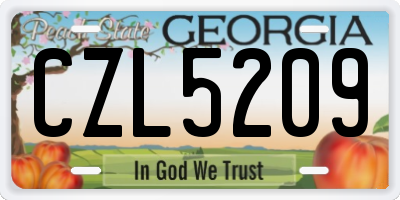 GA license plate CZL5209