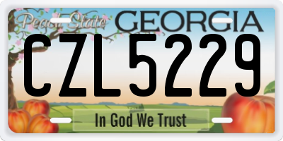 GA license plate CZL5229