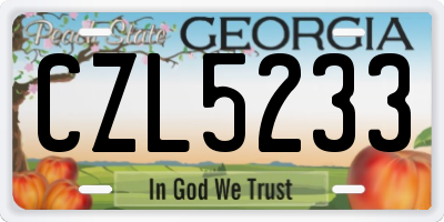 GA license plate CZL5233
