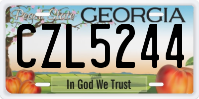 GA license plate CZL5244