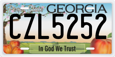 GA license plate CZL5252