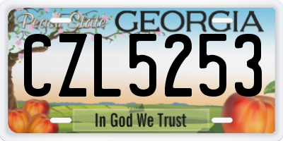 GA license plate CZL5253