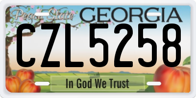 GA license plate CZL5258