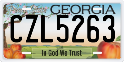 GA license plate CZL5263