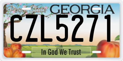 GA license plate CZL5271
