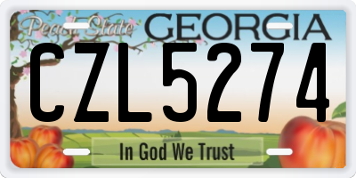 GA license plate CZL5274