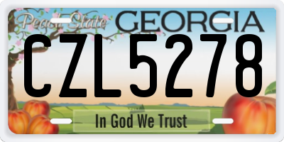 GA license plate CZL5278