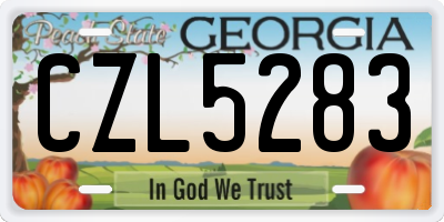 GA license plate CZL5283