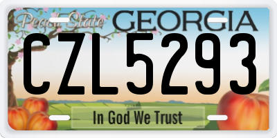 GA license plate CZL5293