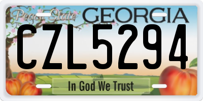 GA license plate CZL5294