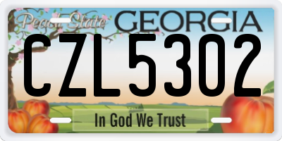GA license plate CZL5302