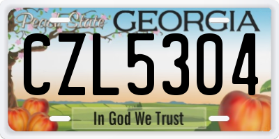 GA license plate CZL5304