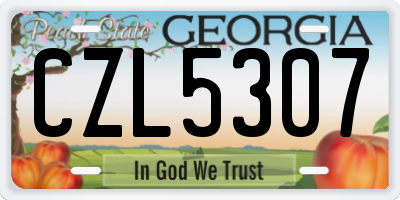 GA license plate CZL5307