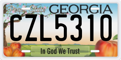 GA license plate CZL5310