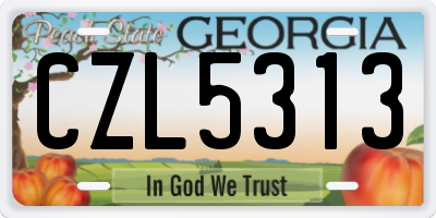 GA license plate CZL5313