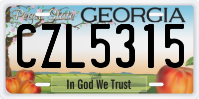 GA license plate CZL5315