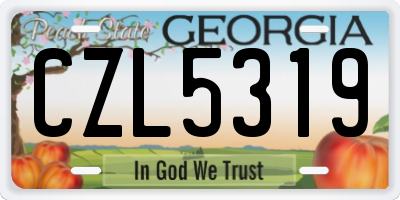 GA license plate CZL5319