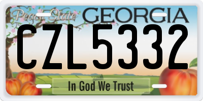 GA license plate CZL5332