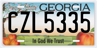 GA license plate CZL5335