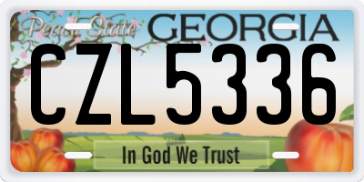 GA license plate CZL5336