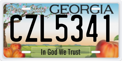 GA license plate CZL5341