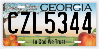 GA license plate CZL5344
