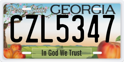GA license plate CZL5347