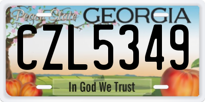 GA license plate CZL5349