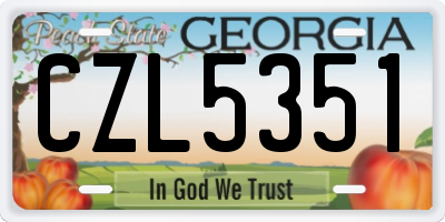 GA license plate CZL5351