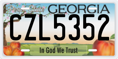 GA license plate CZL5352