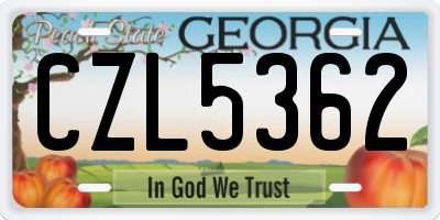 GA license plate CZL5362