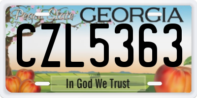 GA license plate CZL5363