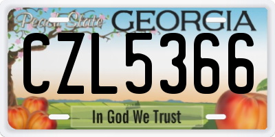 GA license plate CZL5366