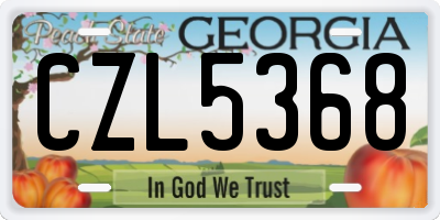 GA license plate CZL5368