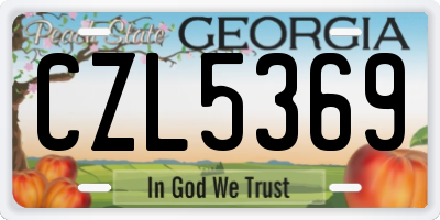 GA license plate CZL5369