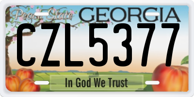 GA license plate CZL5377