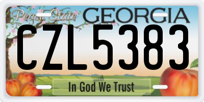 GA license plate CZL5383