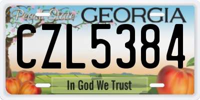 GA license plate CZL5384