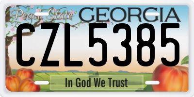GA license plate CZL5385